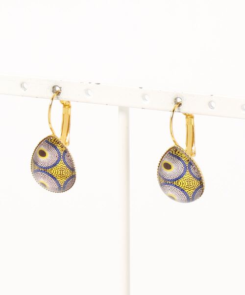 チャイハネ（チャイハネ）の「【チャイハネ】アフリカン柄ガラスドロップピアス（ピアス（両耳用）・レディース・その他1/その他2/その他3/その他4/その他5/その他7/その他8/その他6・FREE）」の2枚目の写真