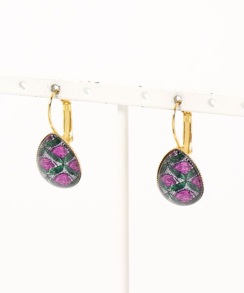 チャイハネ（チャイハネ）の「【チャイハネ】アフリカン柄ガラスドロップピアス（ピアス（両耳用）・レディース・その他1/その他2/その他3/その他4/その他5/その他7/その他8/その他6・FREE）」の5枚目の写真