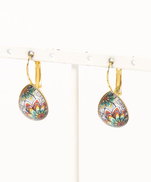 チャイハネ（チャイハネ）の「【チャイハネ】アフリカン柄ガラスドロップピアス（ピアス（両耳用）・レディース・その他1/その他2/その他3/その他4/その他5/その他7/その他8/その他6・FREE）」の6枚目の写真