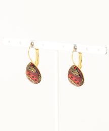 チャイハネ | 【チャイハネ】アフリカン柄ガラスドロップピアス(ピアス（両耳用）)