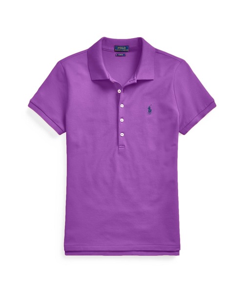 POLO RALPH LAUREN(ポロ ラルフ ローレン)の「スリム フィット ストレッチ ポロシャツ(ポロシャツ・レディース・パープル・X-LARGE/X-SMALL/LARGE/MEDIUM/SMALL)」の1枚目の写真