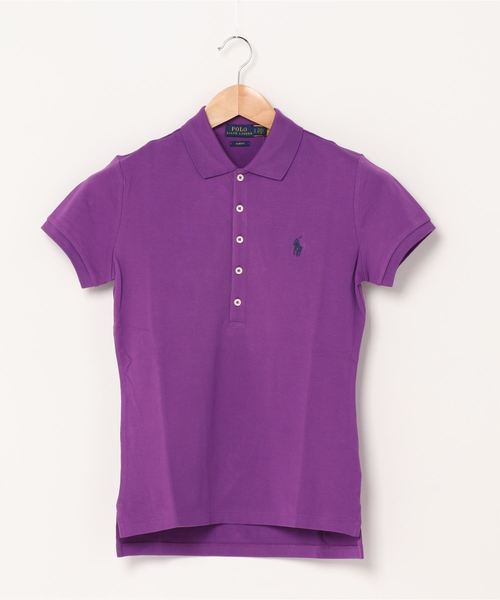 POLO RALPH LAUREN(ポロ ラルフ ローレン)の「スリム フィット ストレッチ ポロシャツ(ポロシャツ・レディース・パープル・X-LARGE/X-SMALL/LARGE/MEDIUM/SMALL)」の2枚目の写真