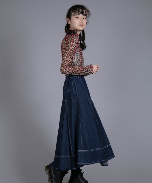 Candy Stripper（キャンディストリッパー）の「CANDY SHEER トップス（Tシャツ/カットソー・レディース・レオパード/ゼブラ/オレンジ/ブラック・2）」の9枚目の写真