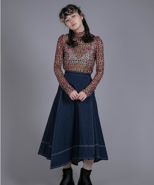 Candy Stripper（キャンディストリッパー）の「CANDY SHEER トップス（Tシャツ/カットソー・レディース・レオパード/ゼブラ/オレンジ/ブラック・2）」の10枚目の写真