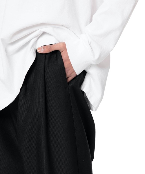 KAZUYUKI KUMAGAI ATTACHMENT（カズユキクマガイアタッチメント）の「W/peシャンブレーギャバ ベルト付きワイドテーパードパンツ（スラックス・メンズ・ブラウン/ブラック/ベージュ・2/3/1）」の17枚目の写真