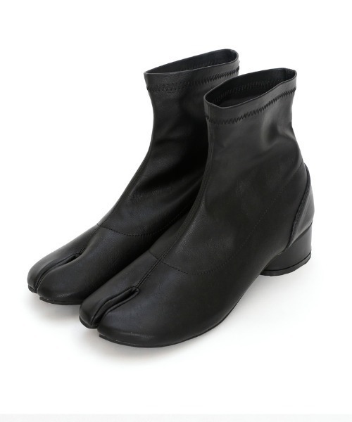 VIVIAN（ヴィヴィアン）の「足袋デザインストレッチショートブーツ タビブーツ（ブーツ・レディース・ブラック/ダークブラウン/アイボリー/シルバー・S/M/L/LL）」の19枚目の写真