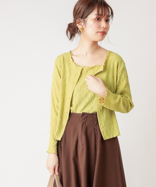 natural couture(ナチュラルクチュール)の「着回しぽこぽこアンサンブル(アンサンブル・レディース・ブラック/イエロー/モカ/アイボリー・FREE)」の4枚目の写真