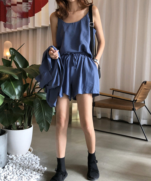 Girly Doll（ガーリードール）の「スプリング・サマージャケット・キャミ・パンツ3点セットアップ（セットアップ・レディース・ブラック/グレー/ベージュ/カーキ/ブルー/ピンク/モカ・A/B）」の7枚目の写真