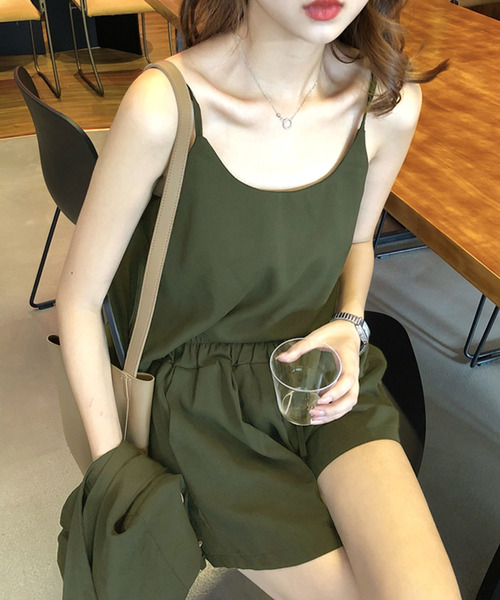 Girly Doll（ガーリードール）の「スプリング・サマージャケット・キャミ・パンツ3点セットアップ（セットアップ・レディース・ブラック/グレー/ベージュ/カーキ/ブルー/ピンク/モカ・A/B）」の12枚目の写真