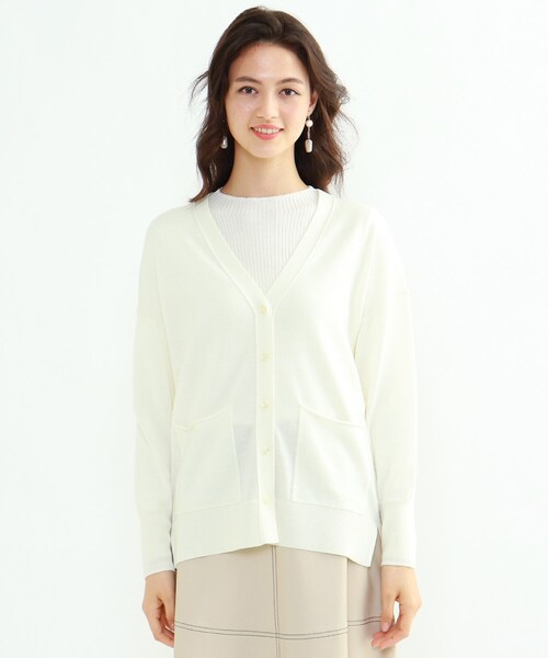 INDIVI（インディヴィ）の「ハイゲージカーディガ+リブ編みインナー アンサンブル（アンサンブル・レディース・ブラック/ベージュ・38）」の12枚目の写真