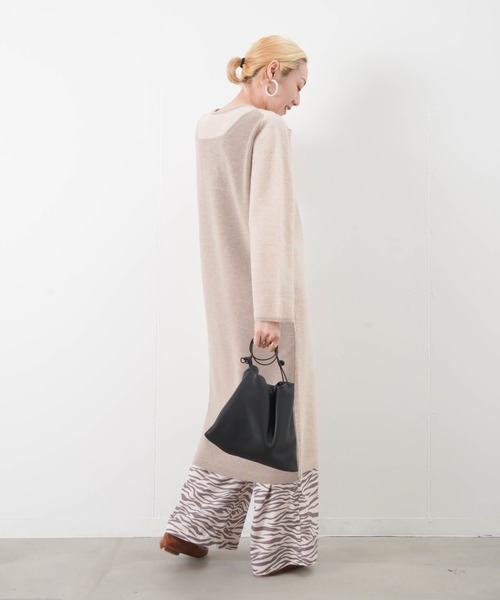 Luck Luck Lc Lll Luca Lady Luca ルカ レディラックルカ のファッション ワンピース メリノウール切替ニットワンピース ワンピース Luca Lady