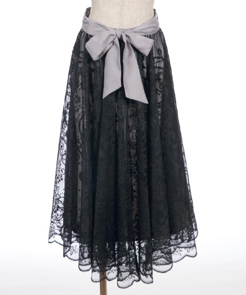 axes femme(アクシーズファム)の「レースサーキュラーミディSK(スカート・レディース・グリーン/サックスブルー/ブラック・MEDIUM)」の15枚目の写真