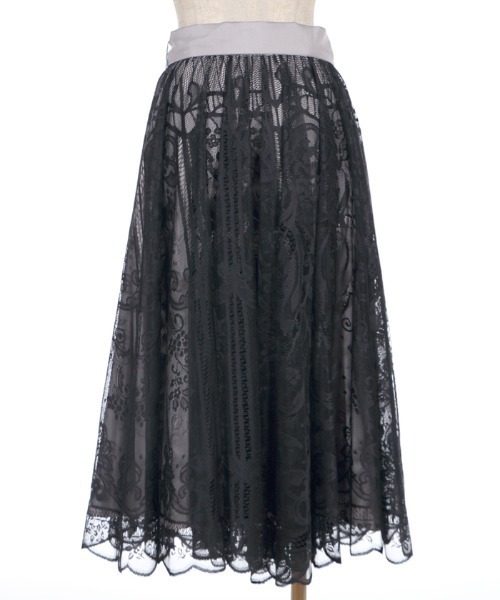 axes femme(アクシーズファム)の「レースサーキュラーミディSK(スカート・レディース・グリーン/サックスブルー/ブラック・MEDIUM)」の7枚目の写真