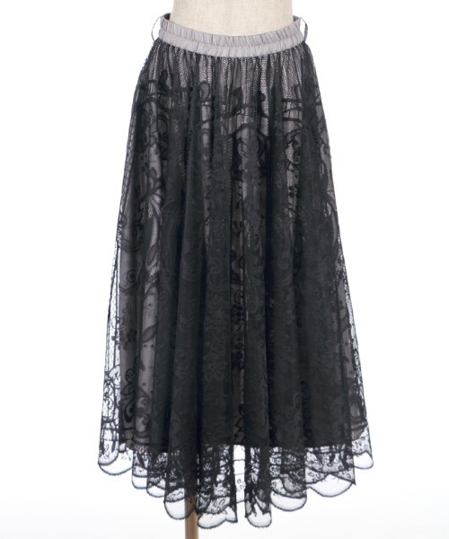 axes femme(アクシーズファム)の「レースサーキュラーミディSK(スカート・レディース・グリーン/サックスブルー/ブラック・MEDIUM)」の22枚目の写真