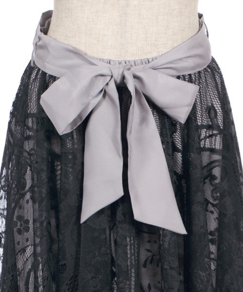 axes femme(アクシーズファム)の「レースサーキュラーミディSK(スカート・レディース・グリーン/サックスブルー/ブラック・MEDIUM)」の4枚目の写真