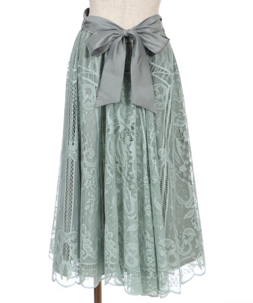 axes femme(アクシーズファム)の「レースサーキュラーミディSK(スカート・レディース・グリーン/サックスブルー/ブラック・MEDIUM)」の12枚目の写真