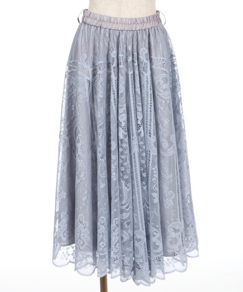 axes femme(アクシーズファム)の「レースサーキュラーミディSK(スカート・レディース・グリーン/サックスブルー/ブラック・MEDIUM)」の21枚目の写真