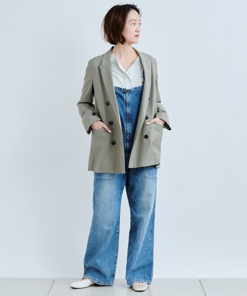 Munich（ミューニック）の「【Munich／ミューニック】double brested jacket（テーラードジャケット・レディース・オフホワイト/カーキ・SMALL）」の3枚目の写真