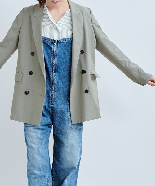 Munich（ミューニック）の「【Munich／ミューニック】double brested jacket（テーラードジャケット・レディース・オフホワイト/カーキ・SMALL）」の8枚目の写真