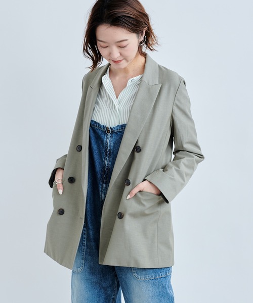 Munich（ミューニック）の「【Munich／ミューニック】double brested jacket（テーラードジャケット・レディース・オフホワイト/カーキ・SMALL）」の7枚目の写真