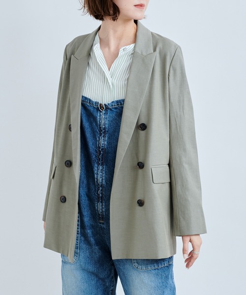 Munich（ミューニック）の「【Munich／ミューニック】double brested jacket（テーラードジャケット・レディース・オフホワイト/カーキ・SMALL）」の11枚目の写真