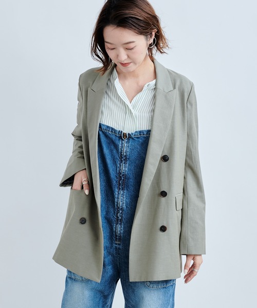 Munich（ミューニック）の「【Munich／ミューニック】double brested jacket（テーラードジャケット・レディース・オフホワイト/カーキ・SMALL）」の13枚目の写真