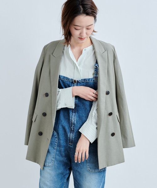 Munich（ミューニック）の「【Munich／ミューニック】double brested jacket（テーラードジャケット・レディース・オフホワイト/カーキ・SMALL）」の18枚目の写真