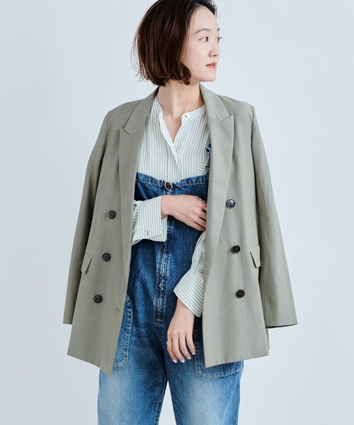 Munich（ミューニック）の「【Munich／ミューニック】double brested jacket（テーラードジャケット・レディース・オフホワイト/カーキ・SMALL）」の19枚目の写真