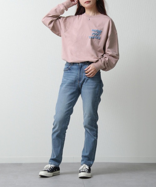 ZIP FIVE(ジップファイブ)の「【ZIP FIVE】バックイラストプリントビッグシルエットロンT 長袖Tシャツ(Tシャツ/カットソー・メンズ・パープル/グリーン/ホワイト・MEDIUM/LARGE)」の4枚目の写真