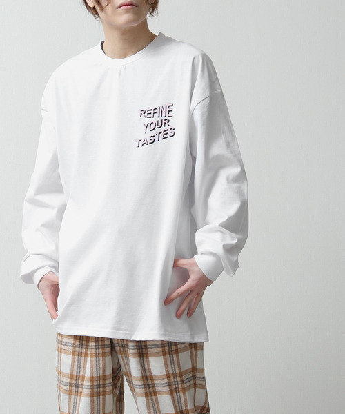 ZIP FIVE(ジップファイブ)の「【ZIP FIVE】バックイラストプリントビッグシルエットロンT 長袖Tシャツ(Tシャツ/カットソー・メンズ・パープル/グリーン/ホワイト・MEDIUM/LARGE)」の7枚目の写真