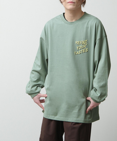 ZIP FIVE(ジップファイブ)の「【ZIP FIVE】バックイラストプリントビッグシルエットロンT 長袖Tシャツ(Tシャツ/カットソー・メンズ・パープル/グリーン/ホワイト・MEDIUM/LARGE)」の15枚目の写真