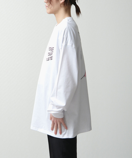 ZIP FIVE(ジップファイブ)の「【ZIP FIVE】バックイラストプリントビッグシルエットロンT 長袖Tシャツ(Tシャツ/カットソー・メンズ・パープル/グリーン/ホワイト・MEDIUM/LARGE)」の18枚目の写真