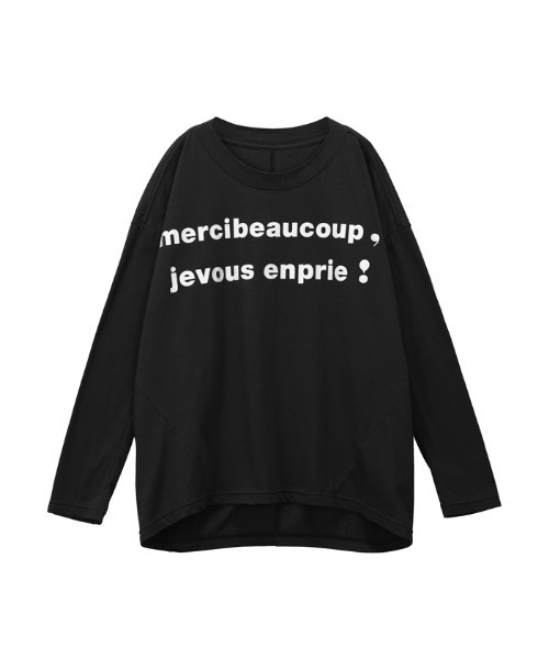 mercibeaucoup,（メルシーボークー）の「メルジュヴティー（Tシャツ/カットソー・レディース・ホワイト/ブラック/ベージュ/ブルー・01）」の2枚目の写真