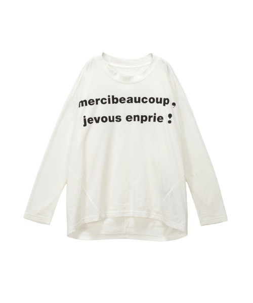 mercibeaucoup,（メルシーボークー）の「メルジュヴティー（Tシャツ/カットソー・レディース・ホワイト/ブラック/ベージュ/ブルー・01）」の16枚目の写真