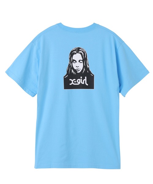 X-girl(エックスガール)の「FACE S/S TEE/フェイス Tシャツ(Tシャツ/カットソー・レディース・ホワイト/ブラック/ベージュ/ブルー/ライトグリーン・S/M/L/XL/X-LARGE/MEDIUM/SMALL/LARGE)」の9枚目の写真