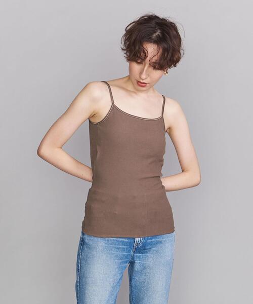 BEAUTY&YOUTH UNITED ARROWS（ビューティーアンドユースユナイテッドアローズ）の「BY ラウンドネックリブ ブラキャミソール（キャミソール・レディース・ブラック/ベージュ/グレー/モカ・FREE）」の4枚目の写真