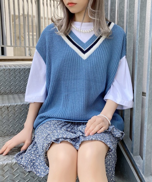 Figments（フィグメンツ）の「チルデンベスト（ベスト・レディース・ブルー/ホワイト・FREE）」の11枚目の写真