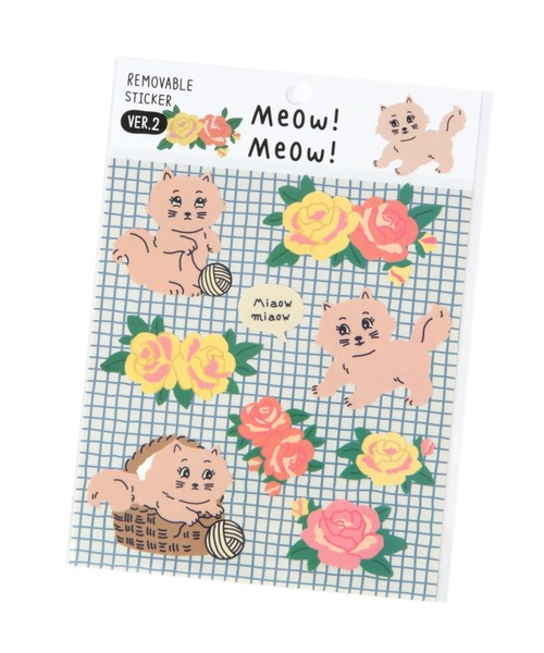 雑貨 ホビー ステーショナリー Aland エーランド のファッション 1537 リムーバブルステッカ Meow