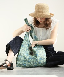 コットンプリントショッピングバッグ◆