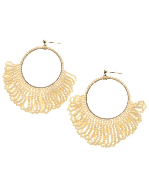 The Virgnia（ザ ヴァージニア）の「ビーズサークルピアス（ピアス（両耳用）・レディース・オフホワイト・FREE）」の3枚目の写真