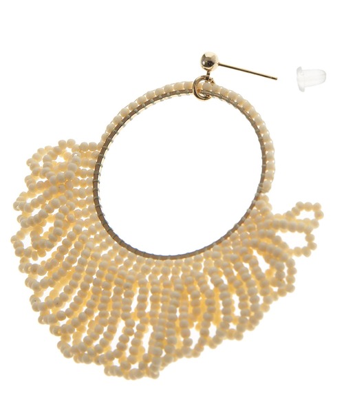 The Virgnia（ザ ヴァージニア）の「ビーズサークルピアス（ピアス（両耳用）・レディース・オフホワイト・FREE）」の4枚目の写真