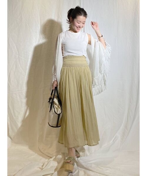 MERCURYDUO（マーキュリーデュオ）の「フリンジ付ニットポンチョ（ニット/セーター・レディース・ベージュ/オフホワイト・FREE）」の7枚目の写真