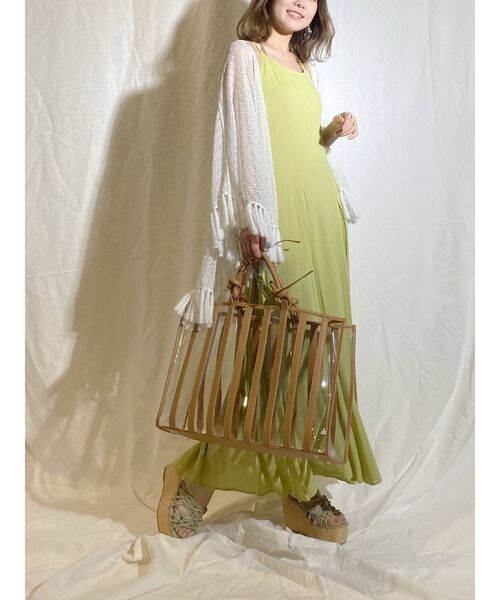 MERCURYDUO（マーキュリーデュオ）の「フリンジ付ニットポンチョ（ニット/セーター・レディース・ベージュ/オフホワイト・FREE）」の10枚目の写真