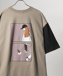 SlashDate（スラッシュデイト）の「オーバーサイズ レトロガール イラスト プリント Tシャツ（Tシャツ/カットソー・メンズ）」