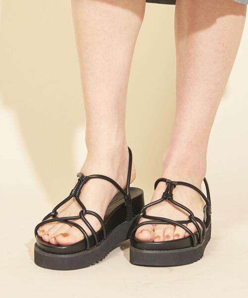 BEAUTY&YOUTH UNITED ARROWS（ビューティーアンドユースユナイテッドアローズ）の「BY∴ スマートクロス プラットフォームサンダル ◆（サンダル・レディース・ブラック/ベージュ・38/36/37/36h/37h）」の13枚目の写真