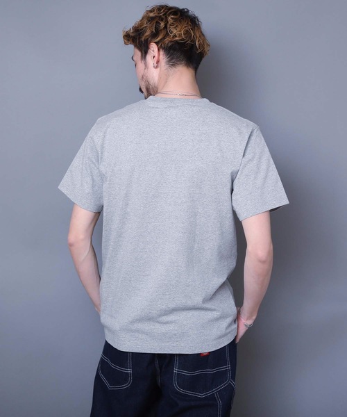 Champion（チャンピオン）の「【Champion/チャンピオン】マルチカラーロゴ入り刺繍Ｔシャツ　コットン100％　自然な風合い　刺繍ロゴ　ジョックタグ（Tシャツ/カットソー・メンズ・ホワイト/ブラック/ネイビー/杢グレー・MEDIUM/SMALL/LARGE/X-LARGE）」の19枚目の写真