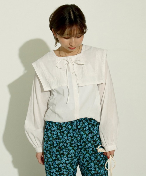 Factor=（ファクターイコール）の「セーラーカラーブラウス（シャツ/ブラウス・レディース・オフホワイト・FREE）」の2枚目の写真