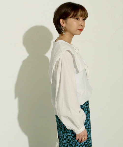 Factor=（ファクターイコール）の「セーラーカラーブラウス（シャツ/ブラウス・レディース・オフホワイト・FREE）」の4枚目の写真