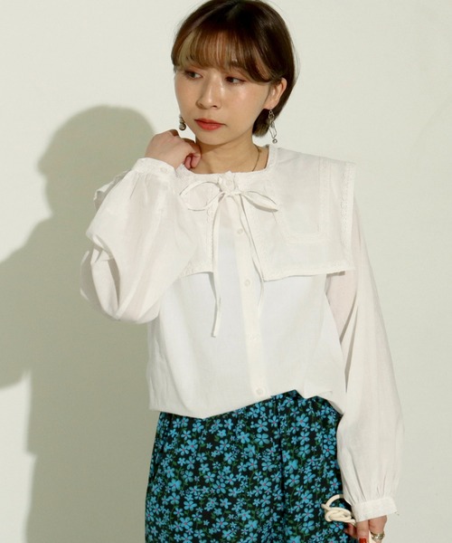 Factor=（ファクターイコール）の「セーラーカラーブラウス（シャツ/ブラウス・レディース・オフホワイト・FREE）」の8枚目の写真