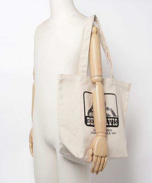 BEN DAVIS（ベンデイビス）の「【BEN DAVIS/ベンデイビス】ブランドロゴ キャンバストートバッグ（トートバッグ・レディース・オフホワイト/ブラック・FREE）」の4枚目の写真